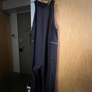 Black Sleeveless Jumpsuit with Zipper Details